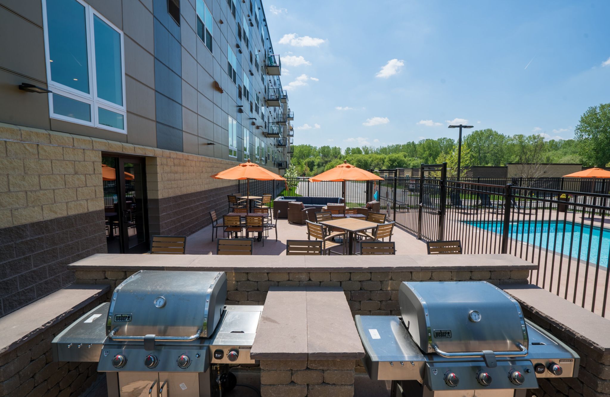 Enjoy outdoor grilling at the patio area in Viridian Central