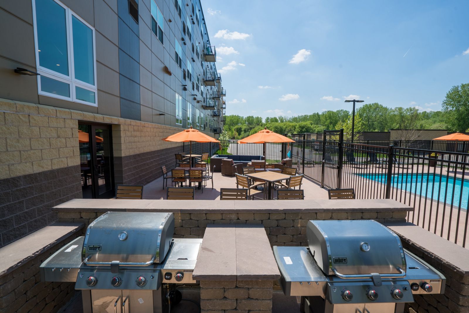 Enjoy outdoor grilling at the patio area in Viridian Central